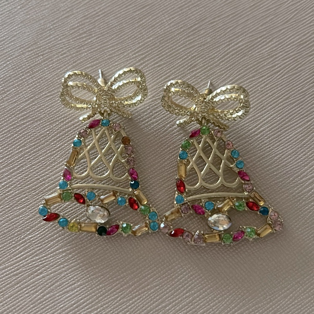 Bauble Bar Christmas Bell Earrings